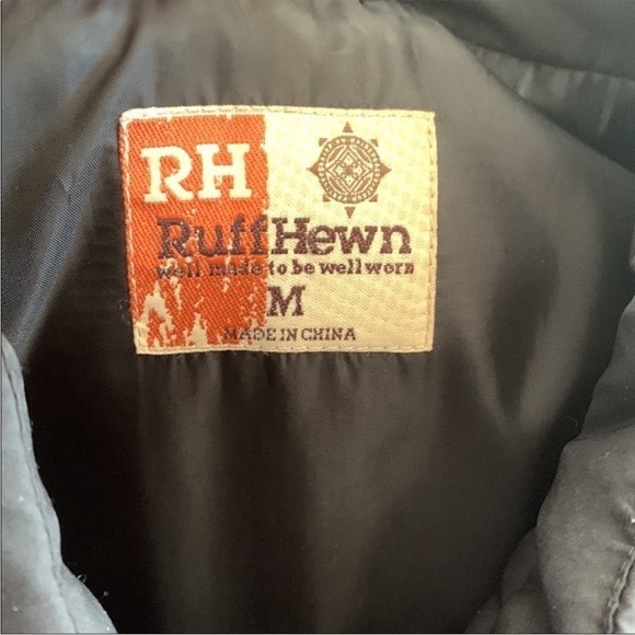 Ruff Hewn Buffalo Plaid Quilted Zip Up Vest Red & Black - Picture 7 of 8